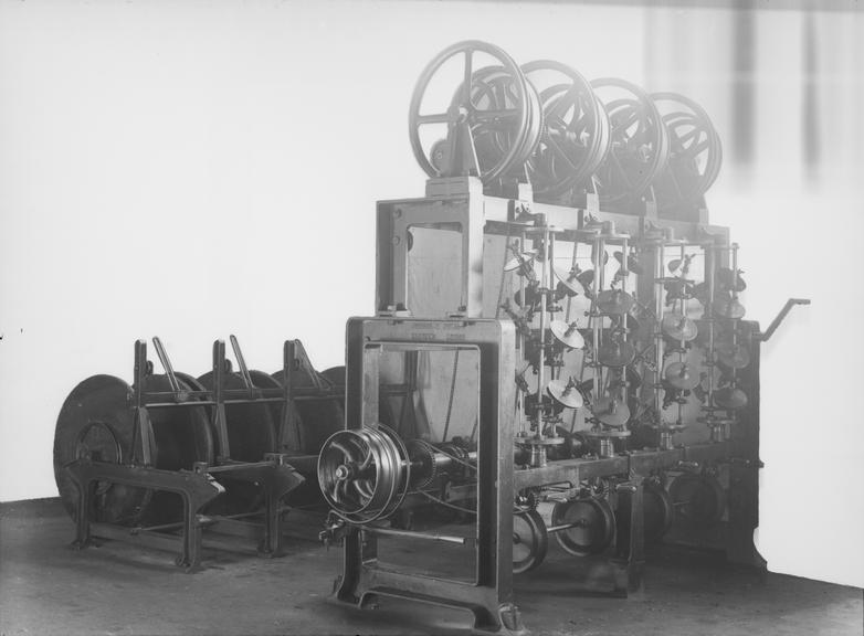 Works photographic negative of a vertical paper lapping machine