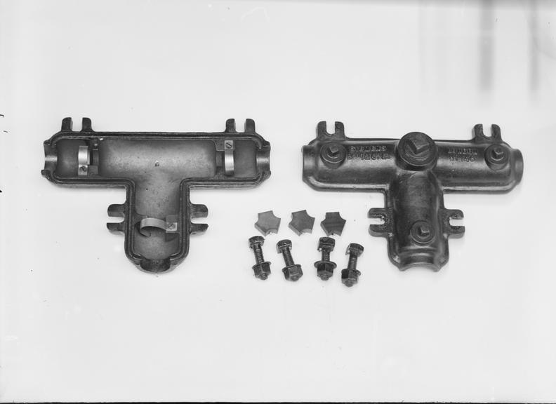 Works photographic negative of components of Siemens service box