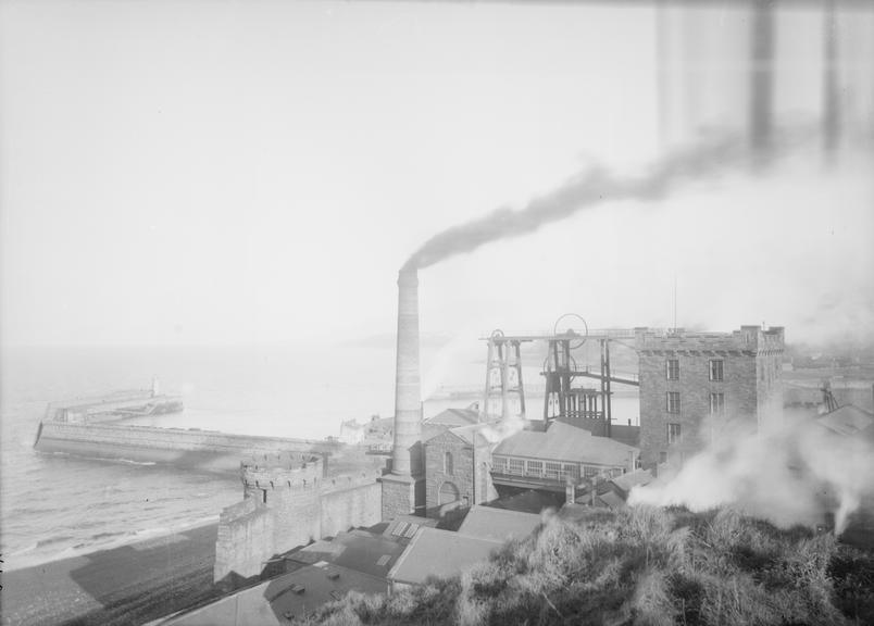 Works photographic negative of view of pithead works