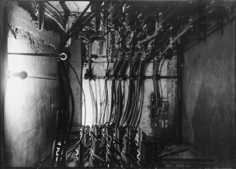 Works photographic negative of cable runs