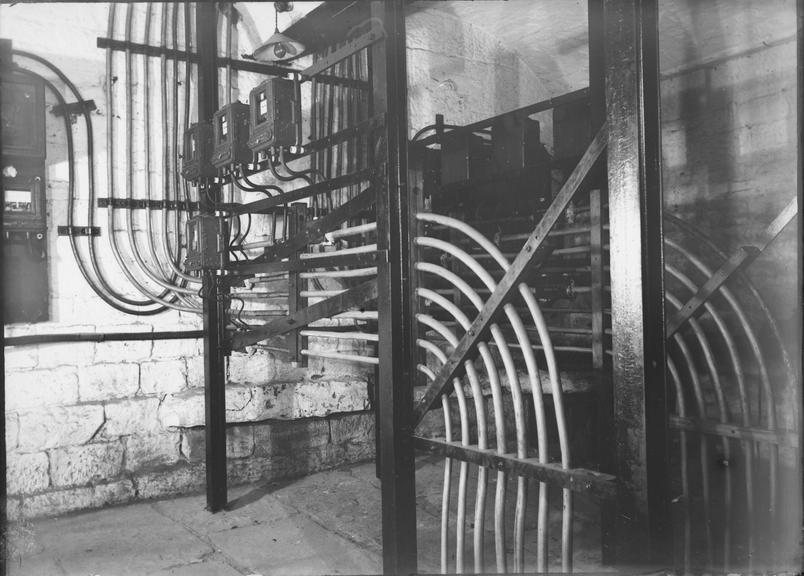 Works photographic negative of cables, Rochdale Town Hall