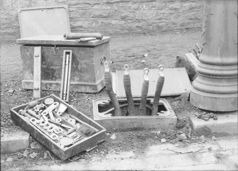 Works photographic negative of feeder pillar, Accrington