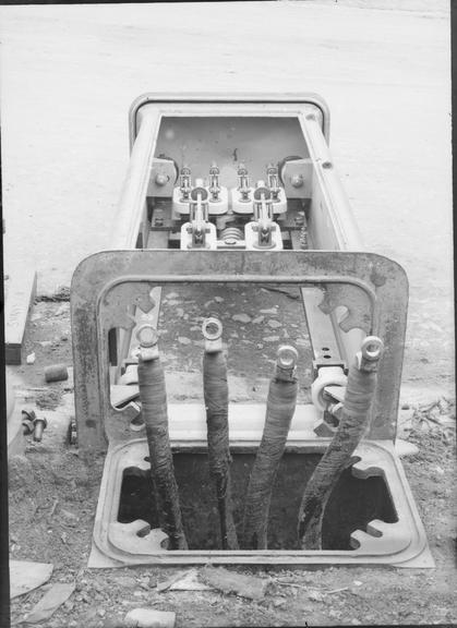 Works photographic negative of feeder pillar, Accrington