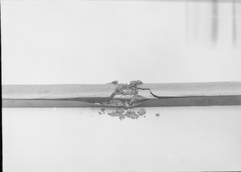 Works photographic negative of damaged trough