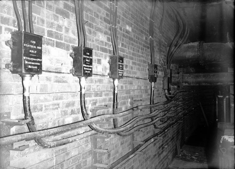 Works photographic negative of junction boxes