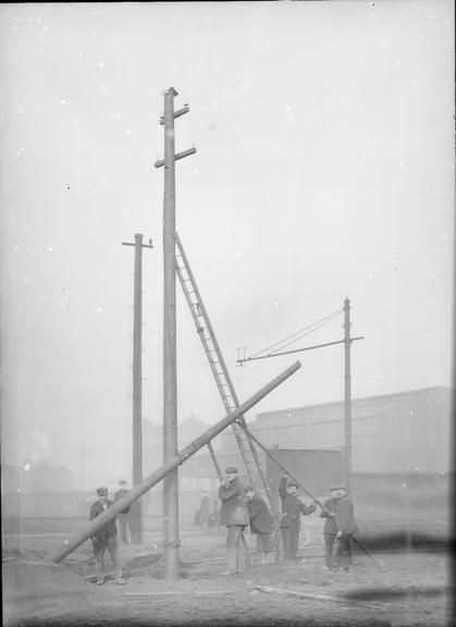 Works photographic negative of Lowe's Overhead Service