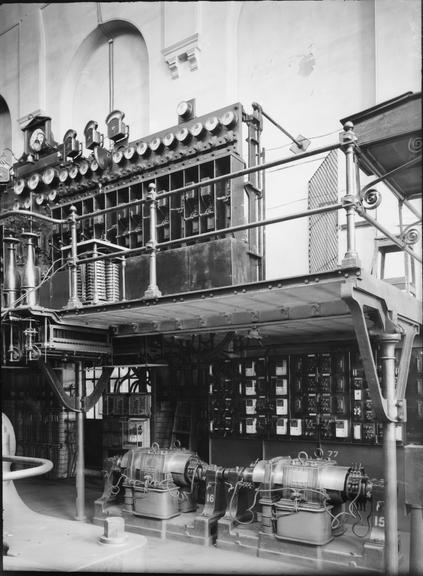 Works photographic negative of power station control room