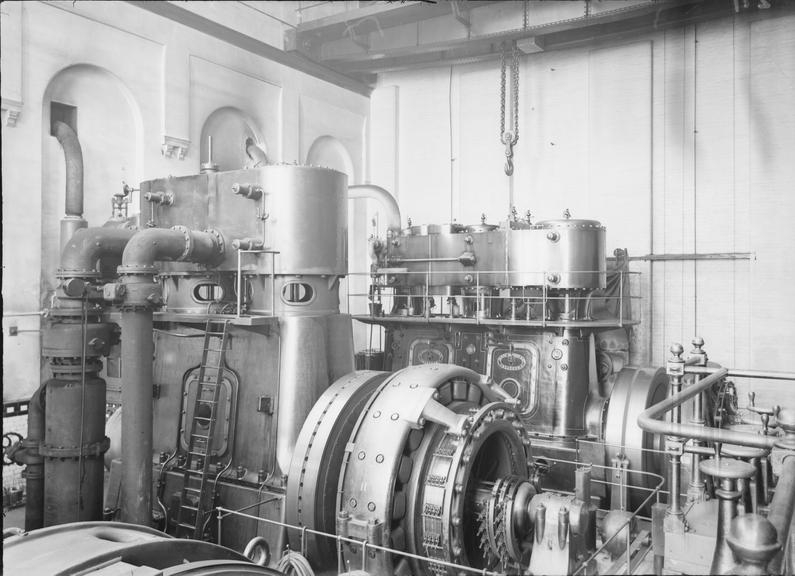 Works photographic negative of generator room, Trafford Park