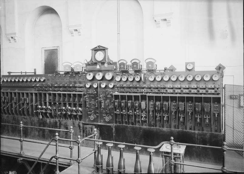 Works photographic negative of control panel, Trafford Park