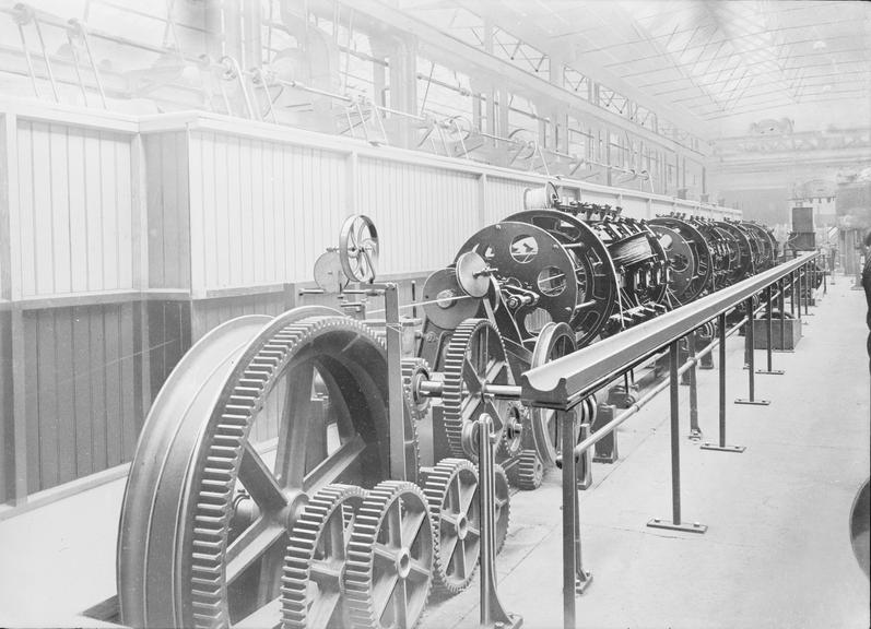 Works photographic negative of cutting up machine