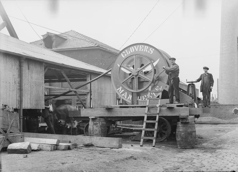 Works photographic negative of lowering drum, Chamber Colliery