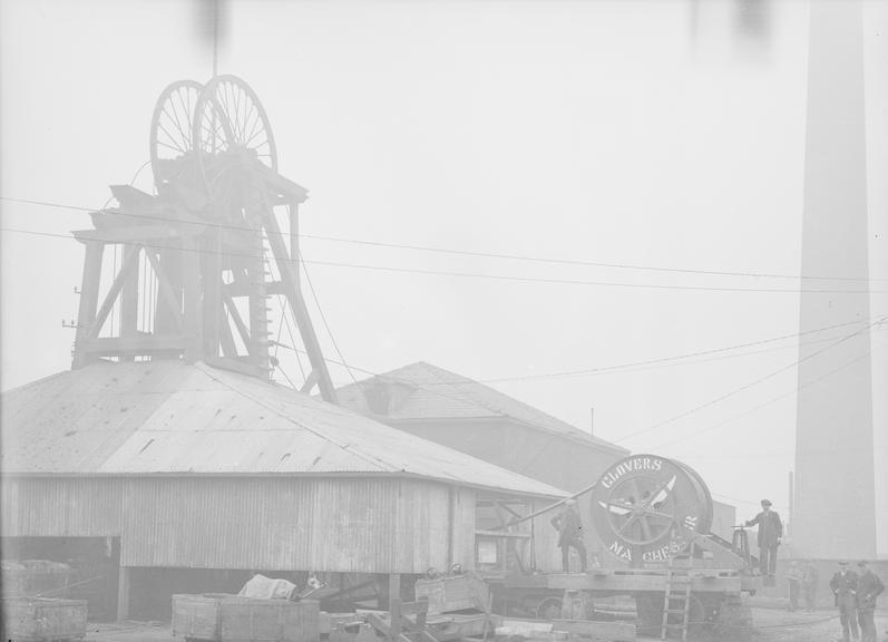 Works photographic negative of lowering drum, Chamber Colliery