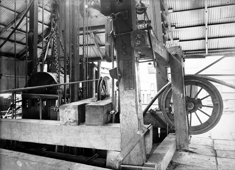 Works photographic negative of pit head, Chamber Colliery