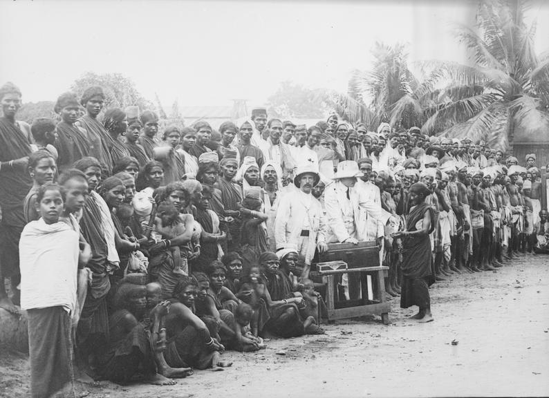 Works photographic negative of local people, Madras, India