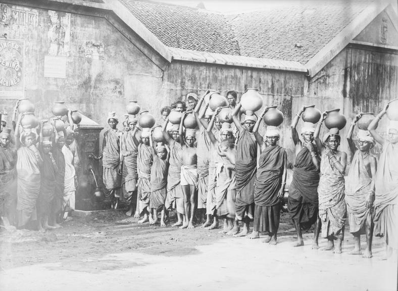 Works photographic negative of local people, Madras, India