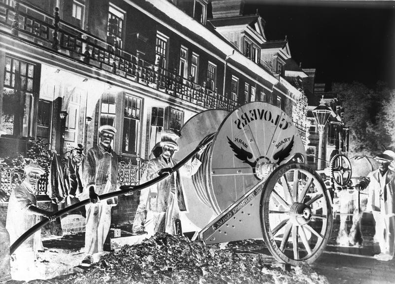 Works photographic negative of cable drum, Leicester