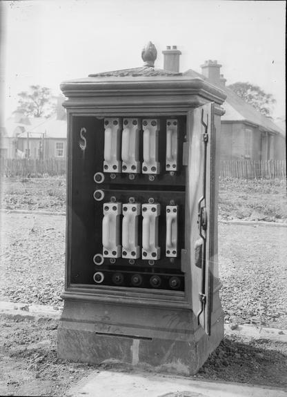 Works photographic negative of pillar cabinet, Ayrshire