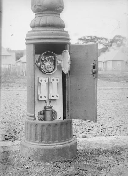 Works photographic negative of lamp post compartment, Ayrshire