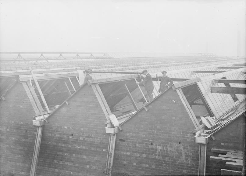 Works photographic negative of roof glazing, Dunlop Tyres