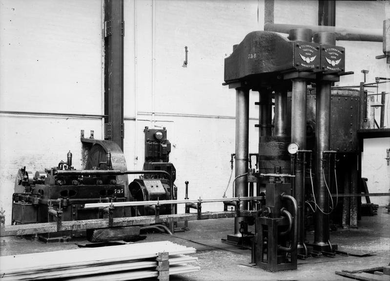 Works photographic negative of machine tool