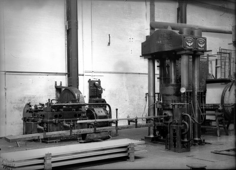 Works photographic negative of machine tool