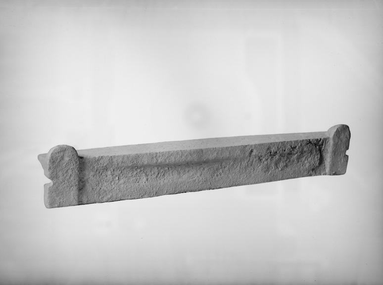 Works photographic negative of underside of rail track