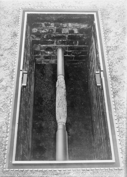 Works photographic negative of cable in pit