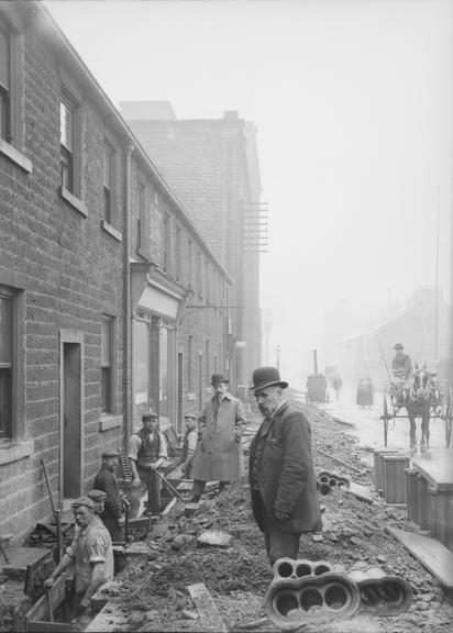 Works photographic negative of trench, Rawtenstall