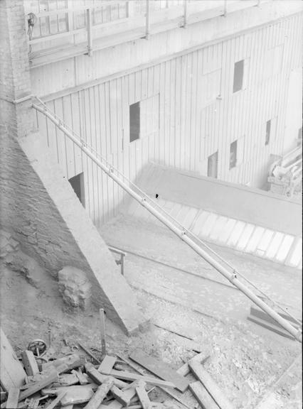 Works photographic negative of suspended cable