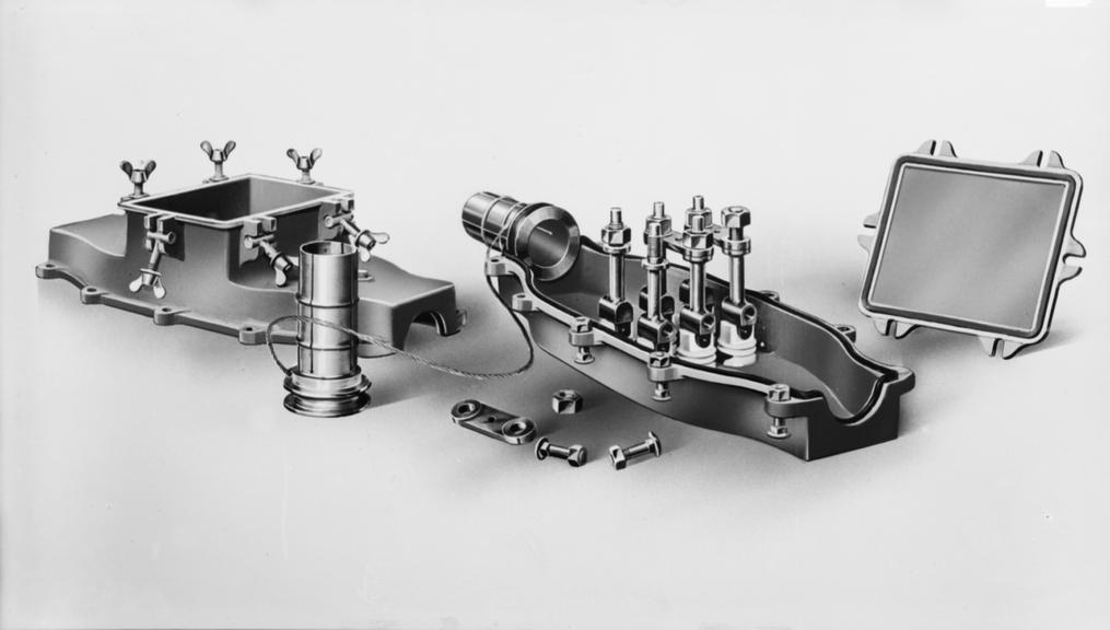 Works photographic negative of disconnecting box components