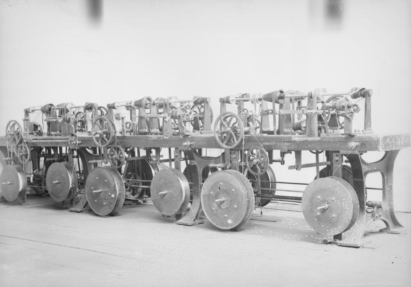 Works photographic negative of set of rubber lapping machines