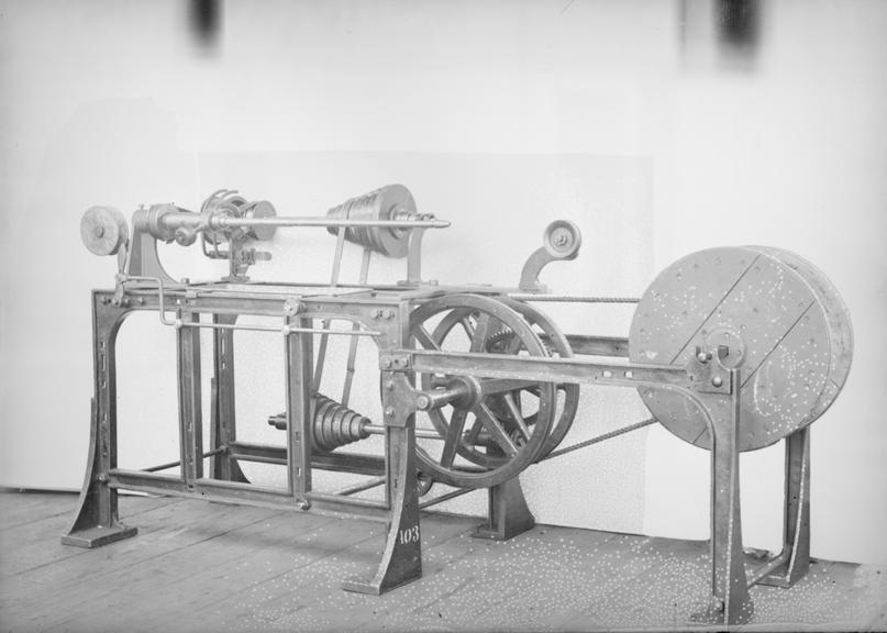 Works photographic negative of rubber lapping machine