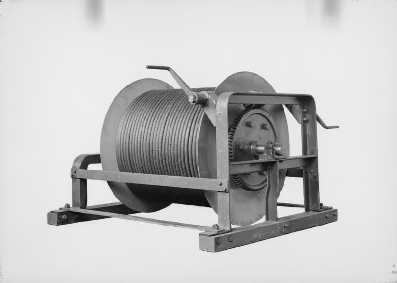 Works photographic negative of winding drum