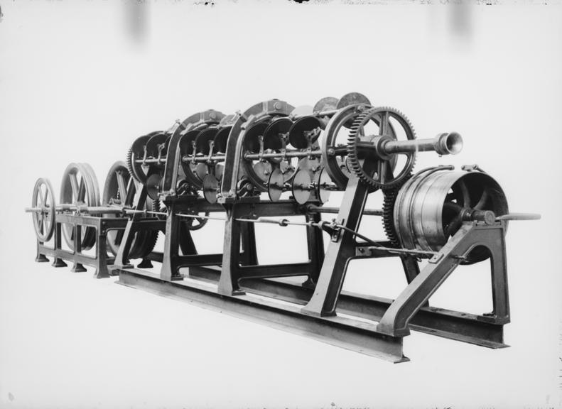 Works photographic negative of horizontal lapping machine