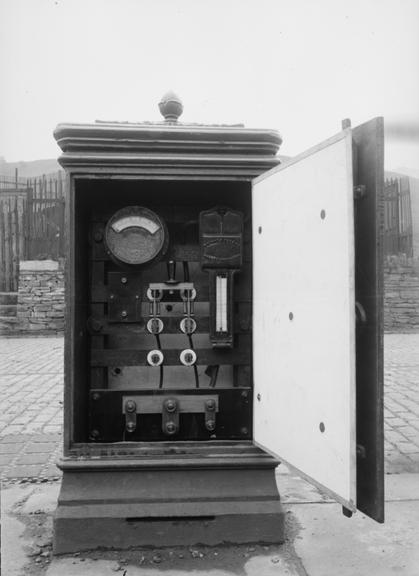 Works photographic negative of distribution pillar, Rawtenstall