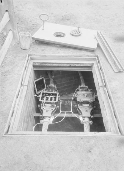 Works photographic negative of manhole, Pemberton, nr. Wigan