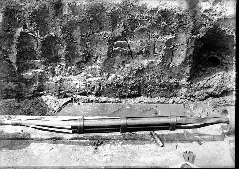 Works photographic negative of trench, Arksey, Doncaster