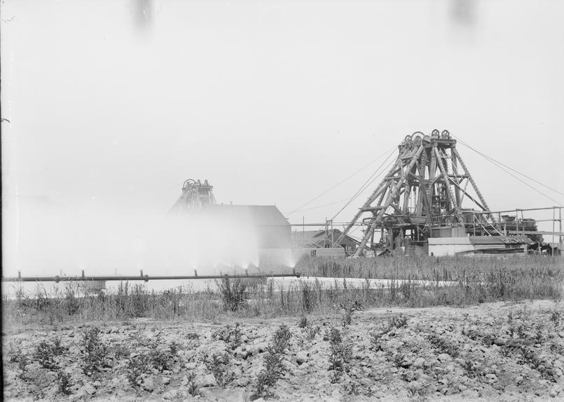 Works photographic negative of water pipes, Thorne Colliery, nr