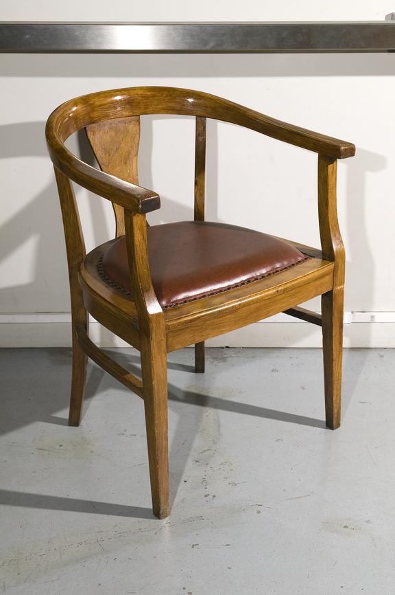 Office chair.
Photographed on display in the Textiles gallery.