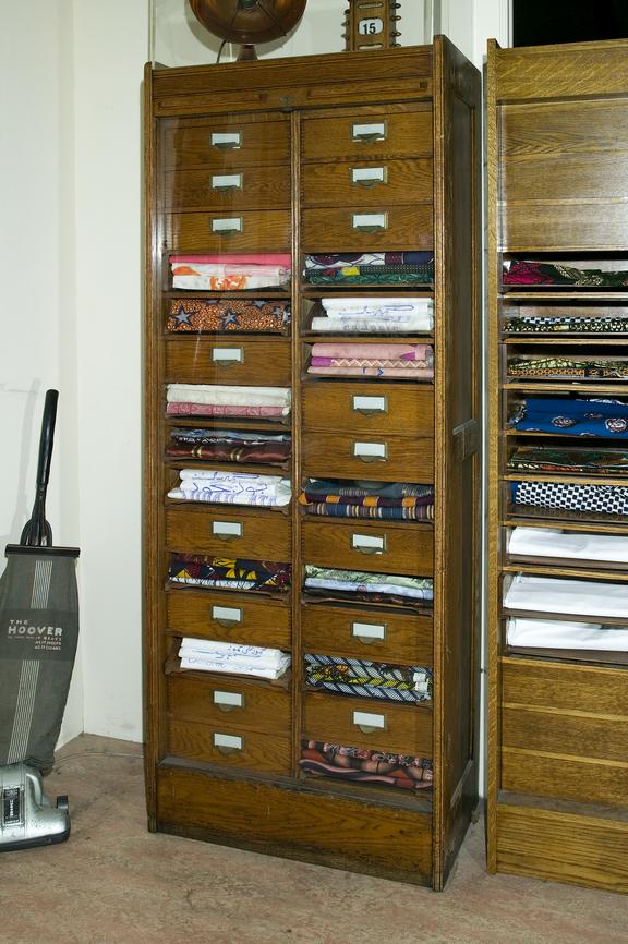 Roller shuttered cabinet.