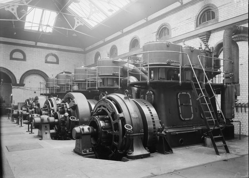 Works photographic negative of power station, Stockport