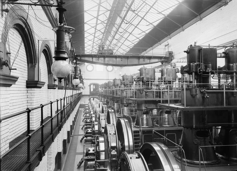 Works photographic negative of steam engines and generators