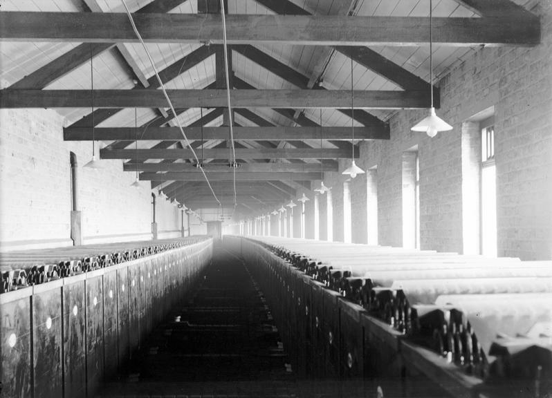 Works photographic negative of a battery room