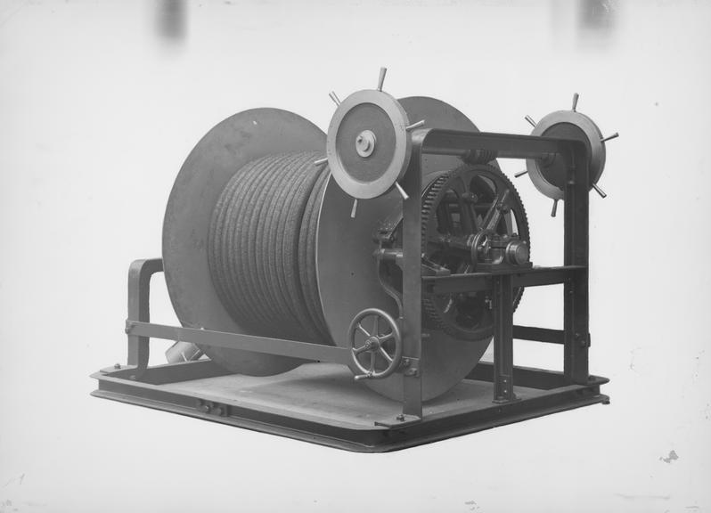 Works photographic negative of a winding drum for cable