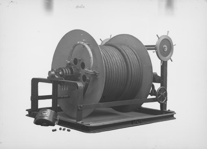 Works photographic negative of a winding drum for cable