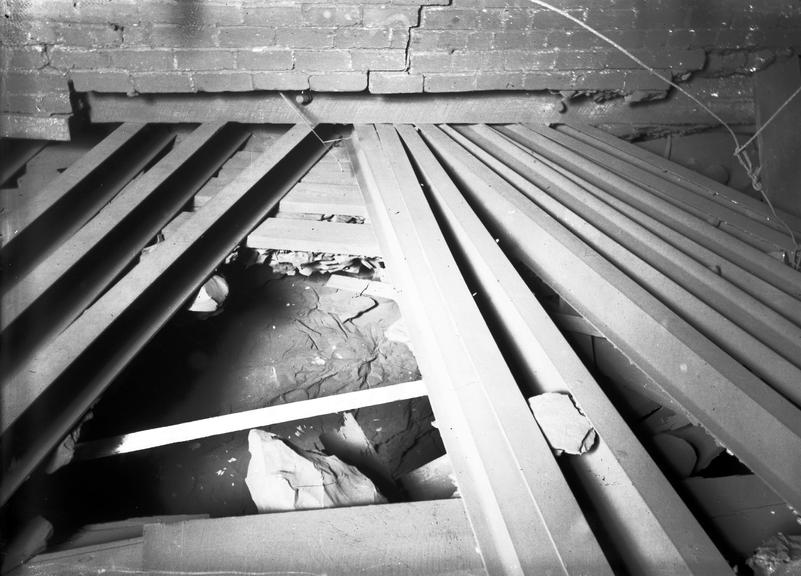 Works photographic negative of disturbed joists, Pretoria Pit