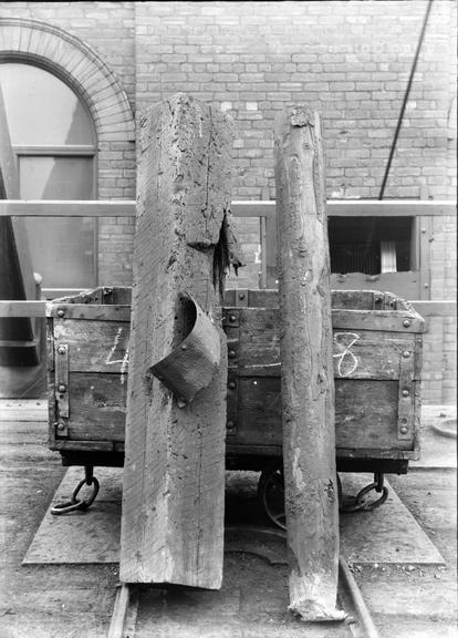 Works photographic negative of burnt timbers, Pretoria Pit