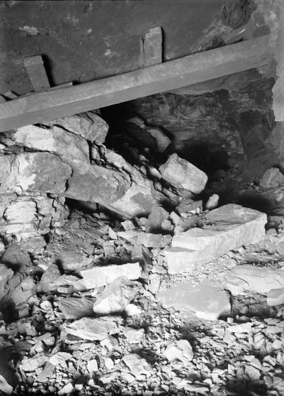 Works photographic negative of damaged tunnel, Pretoria Pit