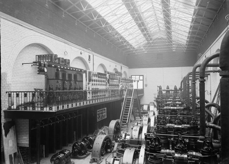 Works photographic negative of power station construction, Wigan