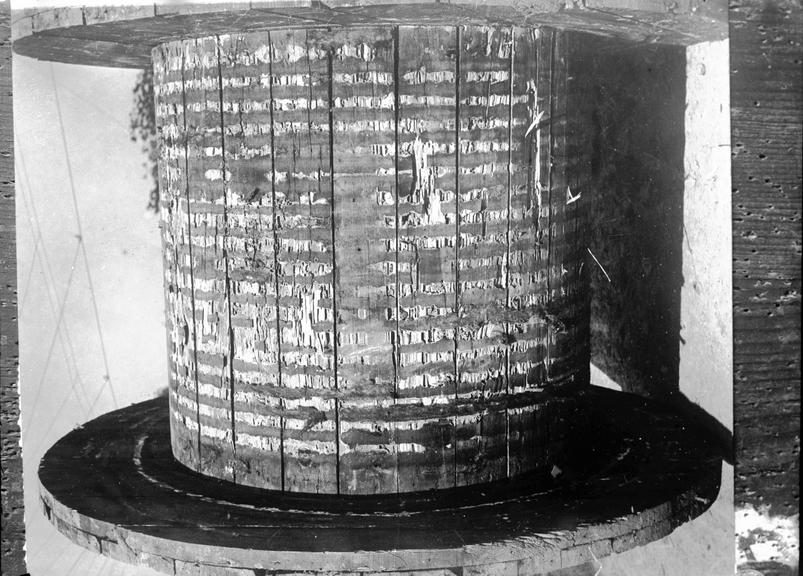 Works photographic negative of damage to cable drum